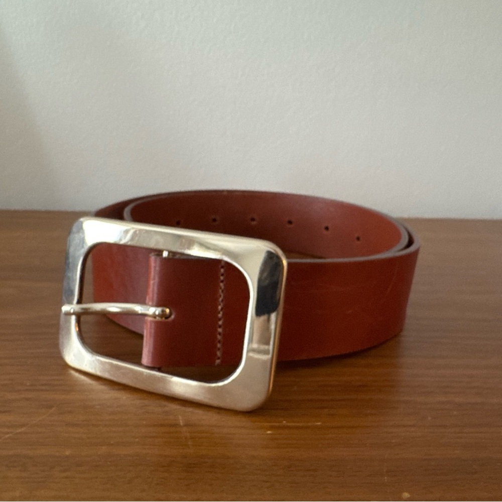 Zara Women's Brown Belt with Silver Buckle